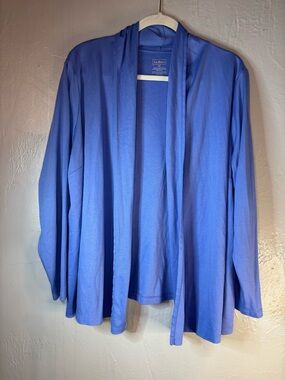 L.L.Bean Open Front Lightweight Cardigan - Blue
